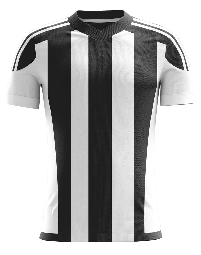 Black and White Soccer Jersey – Classic Stripes | Durable