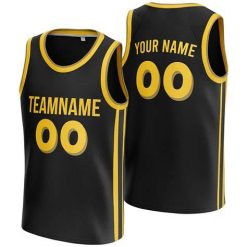 Custom Black And Gold Basketball Jersey, Low Price In Stock