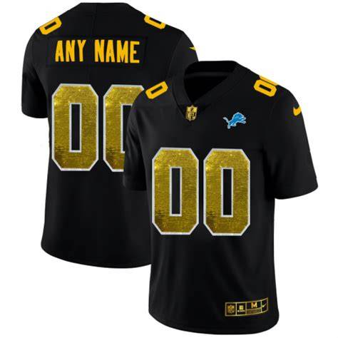 Custom Black Detroit Lions Jersey,Custom Jersey ,Up To 75%