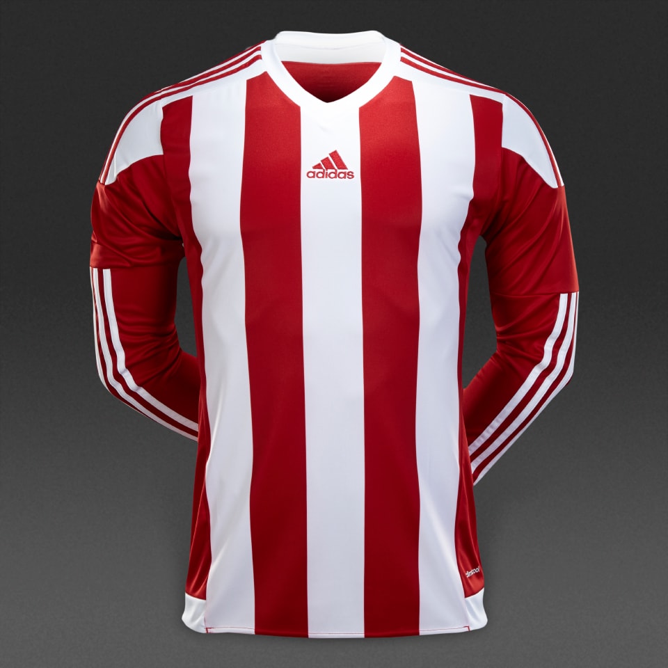 Red and White Soccer Jersey – Bold Stripes | Breathable